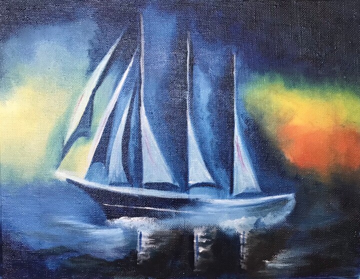 Schilderij getiteld "De Eendracht" door Mariëlle Van Woudenberg, Origineel Kunstwerk, Olie