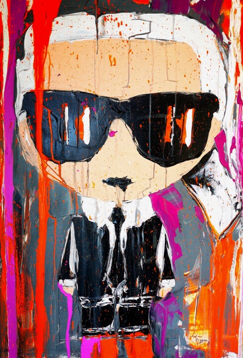 Karl Lagerfeld in Berlin 绘画, 39.4x27.6 in