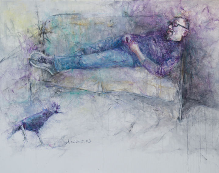午休的人 绘画, 31.5x39.4 in