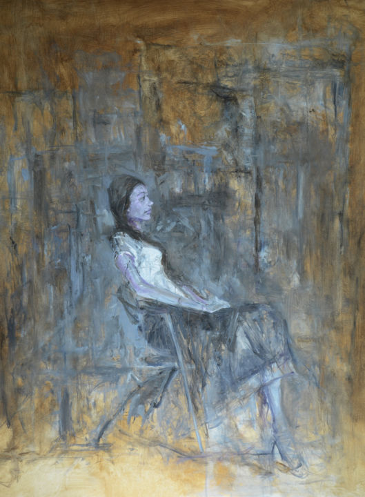 少女 绘画, 47.2x31.5 in