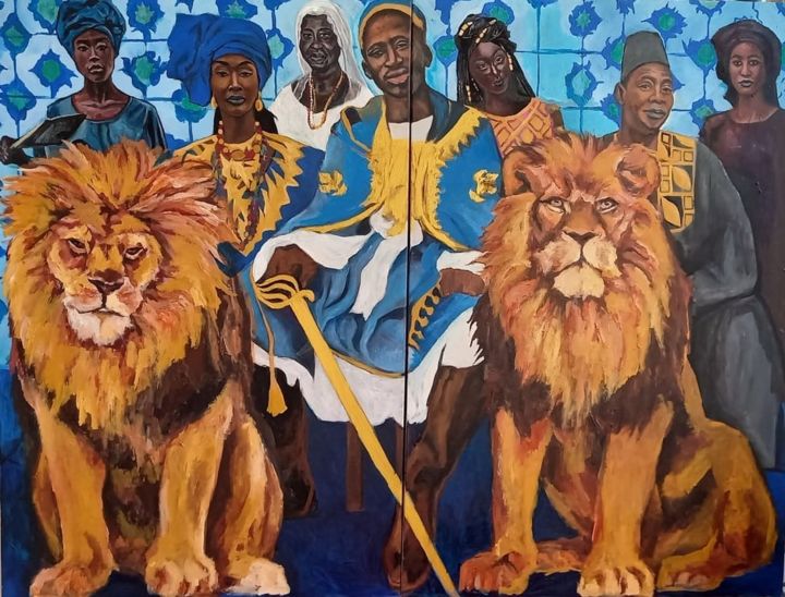 King Alboury Ndiaye 绘画, 55.1x43.7 in