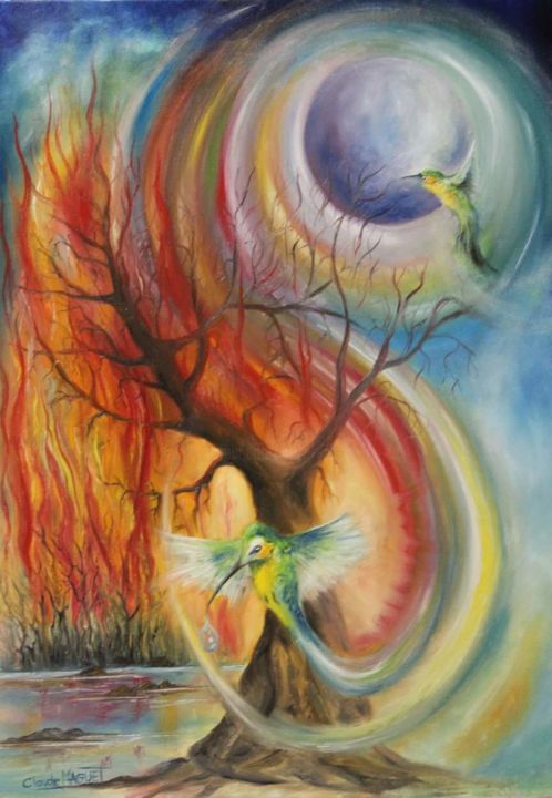 La légende du Colibri 绘画, 27.6x19.7 in