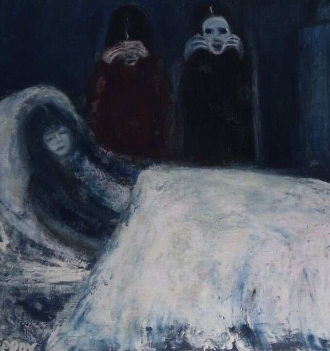 The dead girl 绘画, 23.6x23.6 in