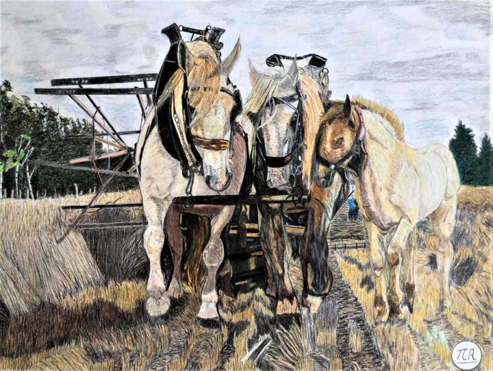 La moisson d'un autre temps 图画, 11x15.8 in