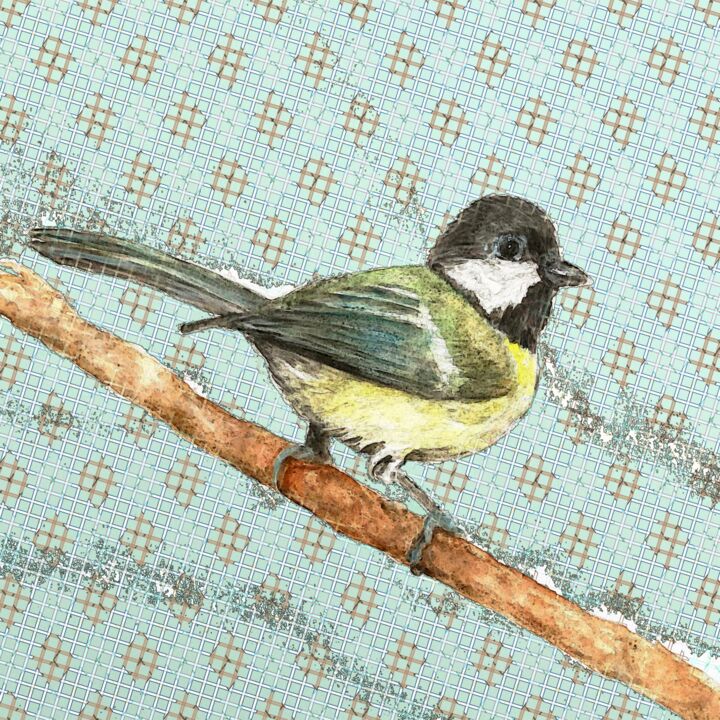 Digital Arts titled "Great Tit" by Endruma, Original Artwork, 2D Digital Work