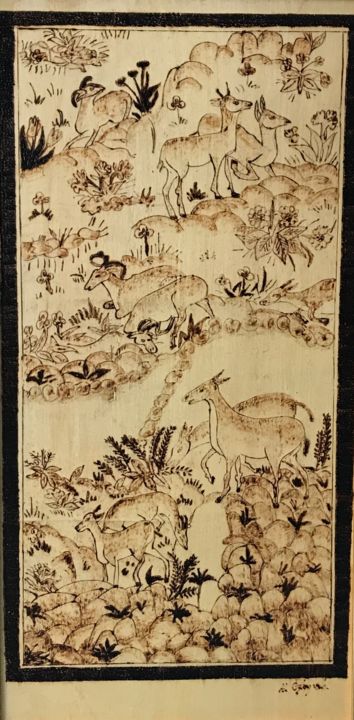 Gazelles 绘画, 23.6x11.8 in