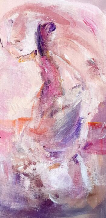 Danseuse en rose 绘画, 15.8x7.9 in