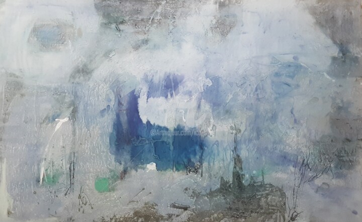 Painting titled "Il va être difficil…" by Ica Saez, Original Artwork, Oil Mounted on Wood Stretcher frame