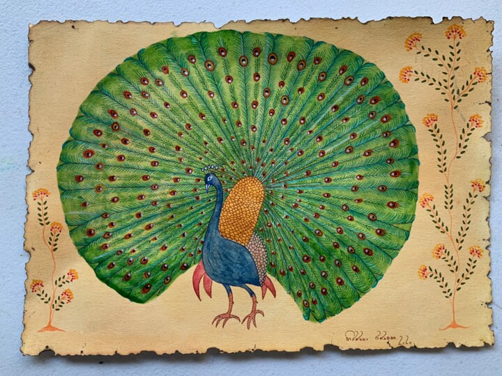 DANCING PEACOCK 图画, 8.3x11.8 in