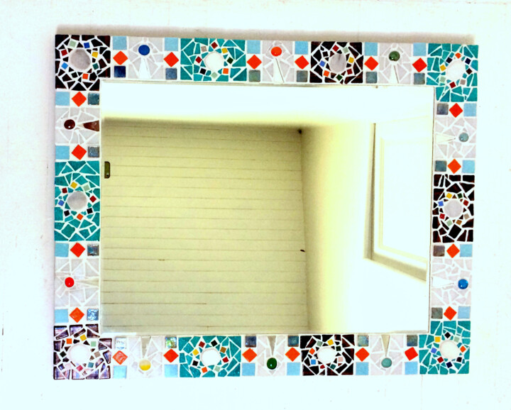 miroir mural rectangulaire mosaïque "Grèce " 76 X 60 cm 设计, 23.6x29.9 in