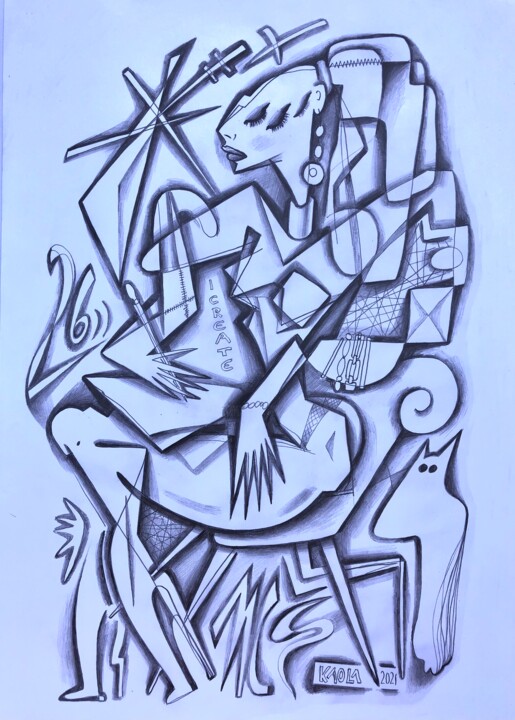 Lady writer 图画, 9.8x7.9 in