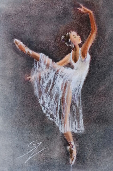 Ballet dancer 54 绘画, 11.8x7.9 in