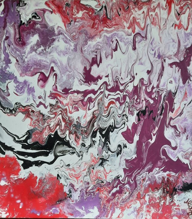 Painting titled "Vagues de lumière e…" by Grotenclaes-Mergiotti Marie-Claire, Original Artwork, Acrylic