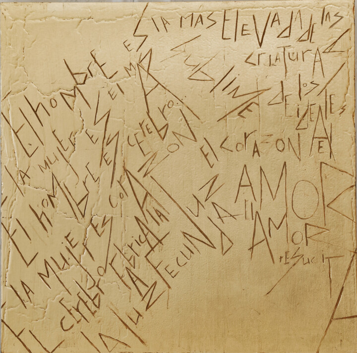 "HUGO WAS RIGHT" başlıklı Tablo Victo tarafından, Orijinal sanat, Alçı Ahşap panel üzerine monte edilmiş