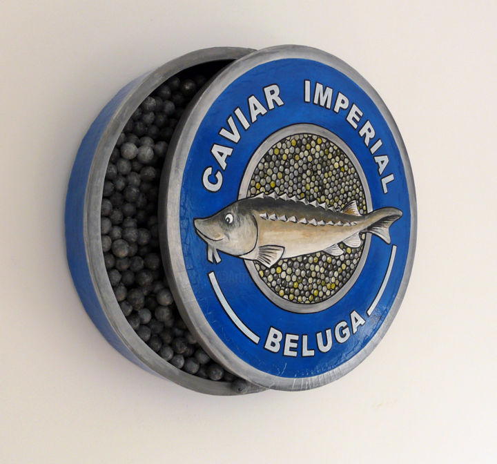 Caviar Impérial, bleu électrique 雕塑, 15.8x19.7 in
