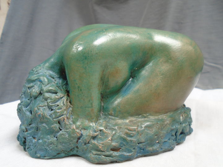 Ressource intérieure ,terre cuite patinée 雕塑, 3.9x7.1 in
