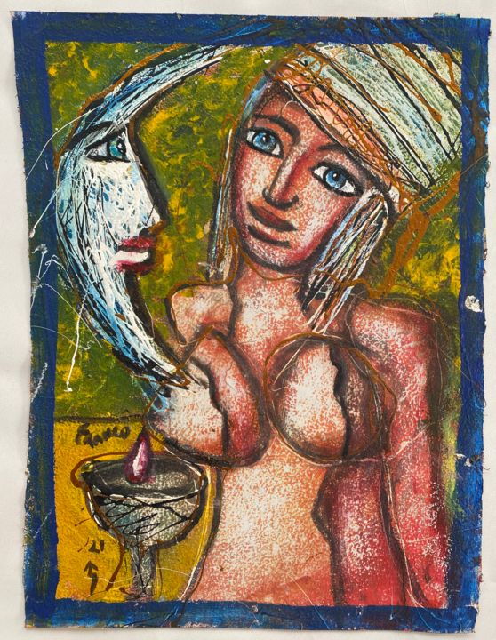 La Gota de la Luna 绘画, 17.7x13.8 in