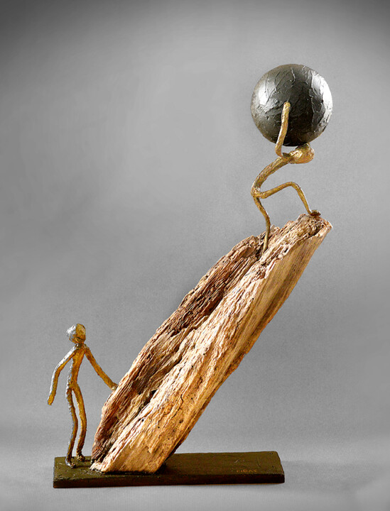 "Se Débarrasser des Idées Noires" 雕塑, 22.4x8.3 in