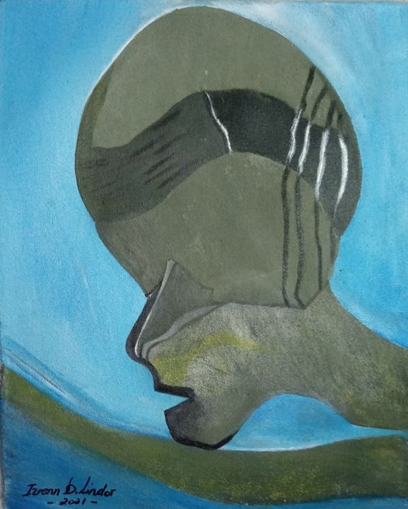 Invasion des extraterrestres 绘画, 4.7x3.9 in
