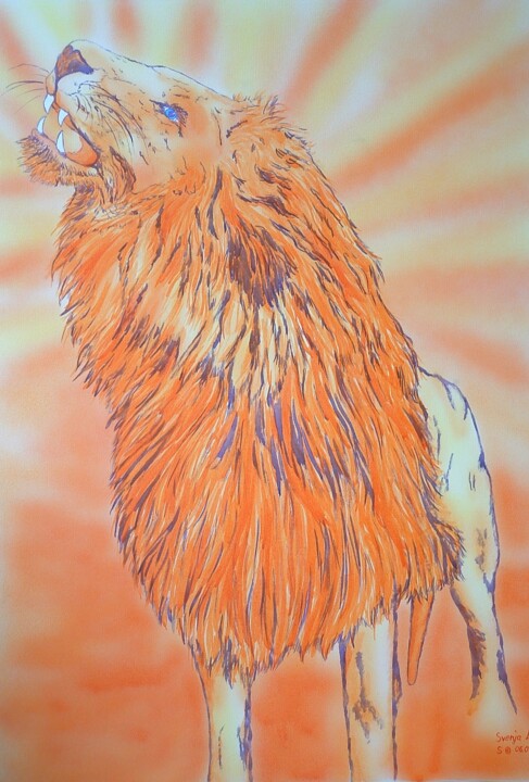 Löwe 绘画, 27.6x19.7 in