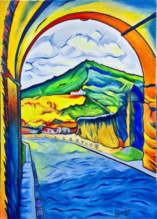 "Arco do Bispo - Portalegre" Pittura, 27,6x19,7 in
