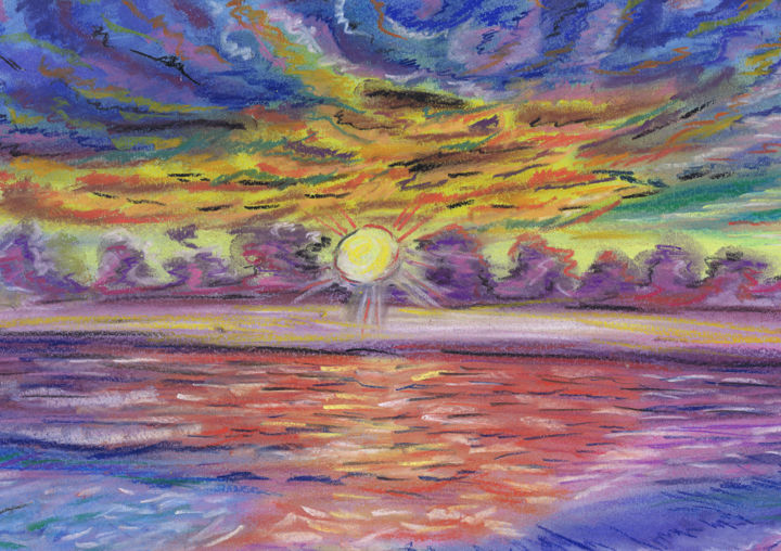 Dibujo titulada "The climax." por Svetlana Gudilova, Obra de arte original, Pastel