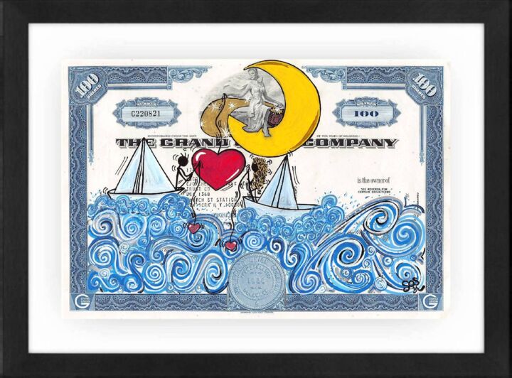 Painting titled "Fishing" by Sos, Original Artwork, Marker