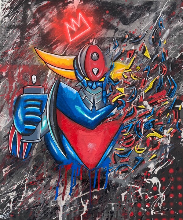 Goldorak décomposition 绘画, 21.7x18.1 in