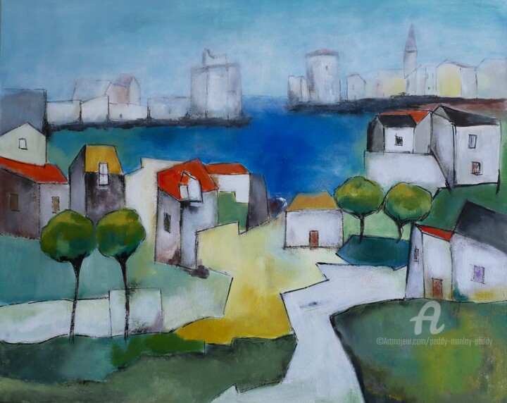 Le port de La Rochelle 绘画, 26x31.5 in