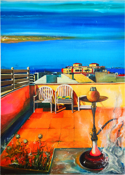 Peinture intitulée "«The smell of orang…" par Irina Ozolina, Œuvre d'art originale, Acrylique