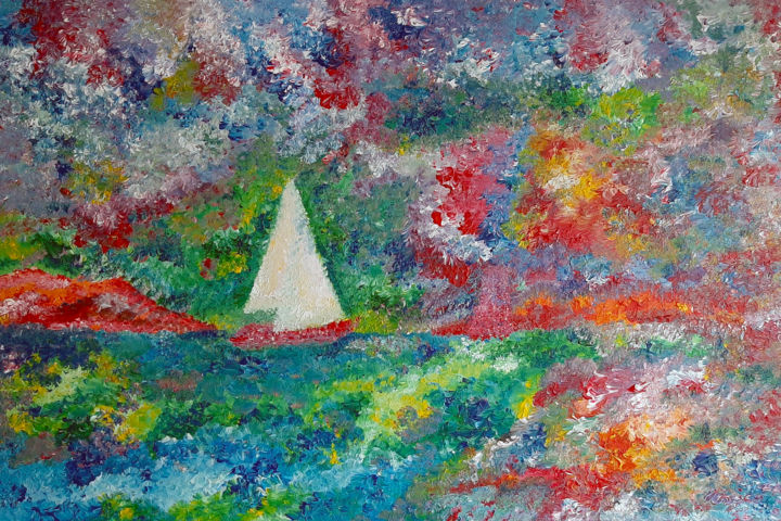 in un mare di colori 绘画, 31.5x47.2 in