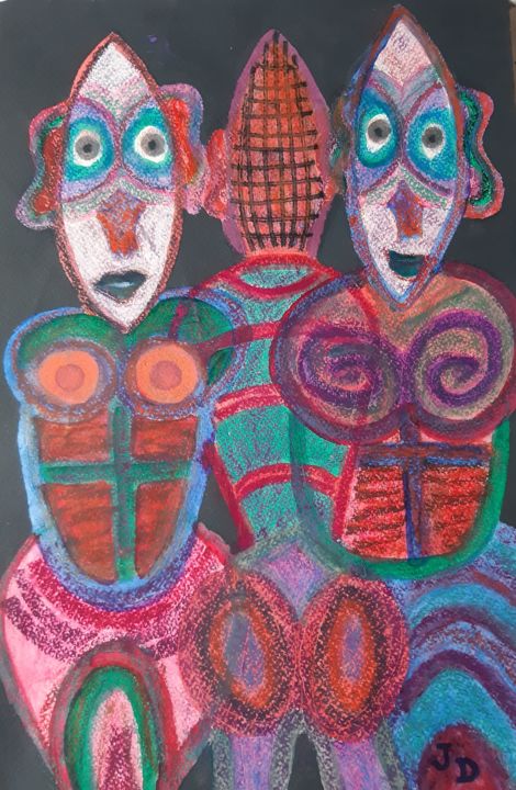 Les 3 Grâces 2014 ( Sienne ) 绘画, 22.4x15.1 in