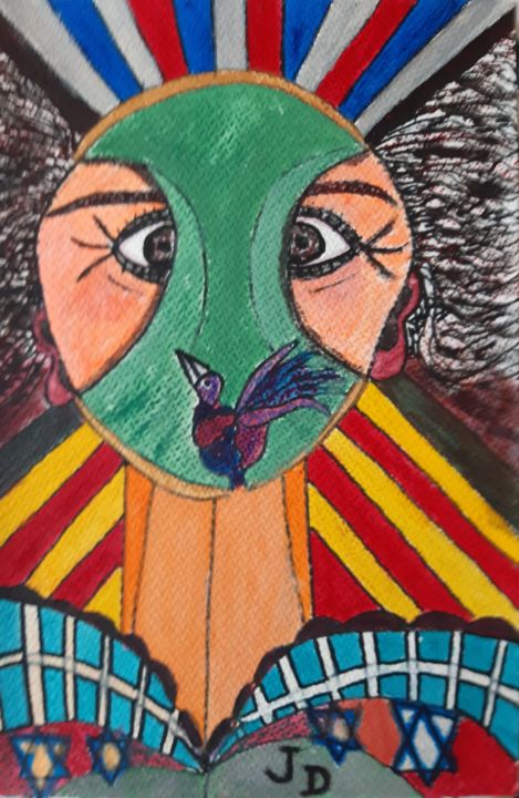Confinement 4 ou le Masque grec 绘画, 17.9x12 in