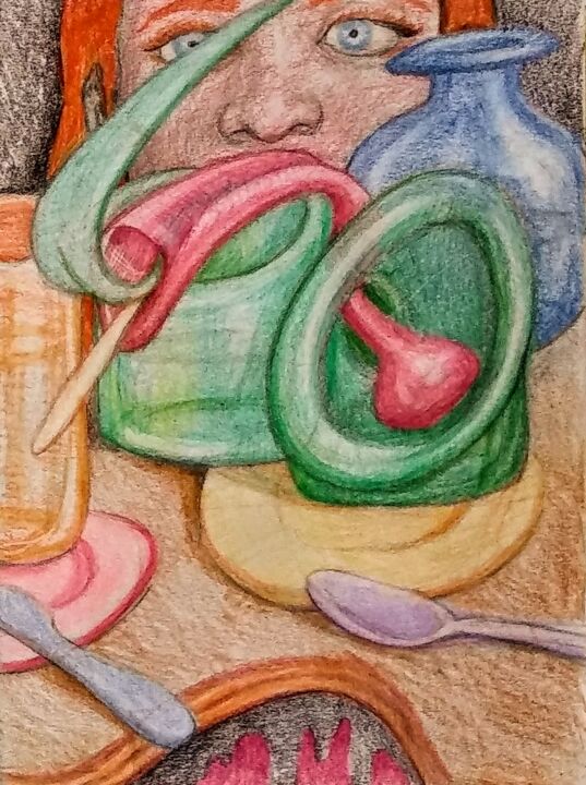 Glassware Drawing, 8x6 in