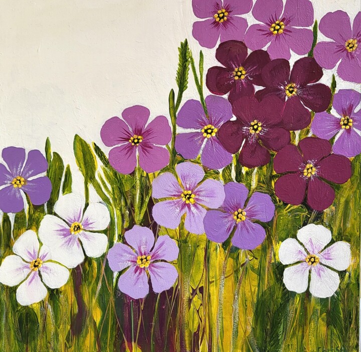 Painting titled "Sommer1" by Christa Schwarz, Original Artwork, Acrylic