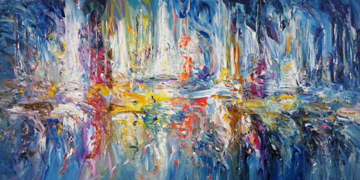 Sail Boat Marina XXL 2 绘画, 39.4x78.7 in