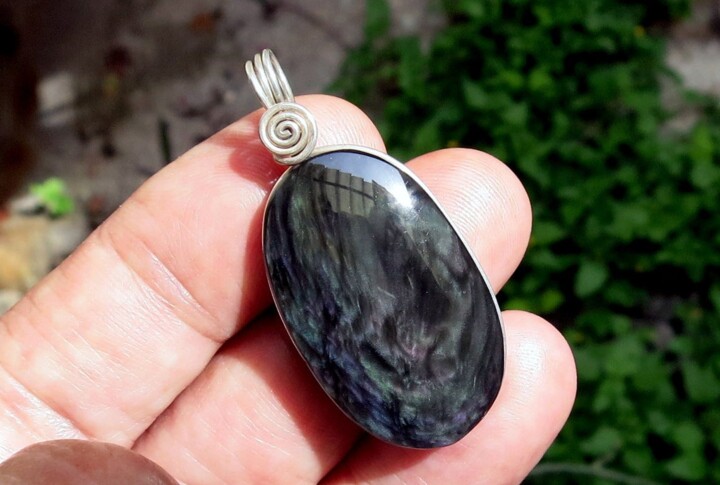 Obsidian pendant Velvet obsidian Obsidian jewelry 设计