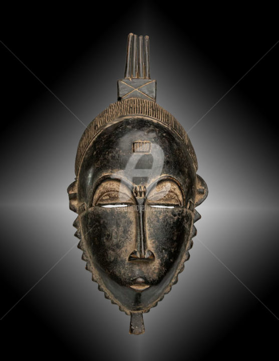Masque Baoulé art tribal art premier KA21ART012 雕塑, 15.8x6.7 in
