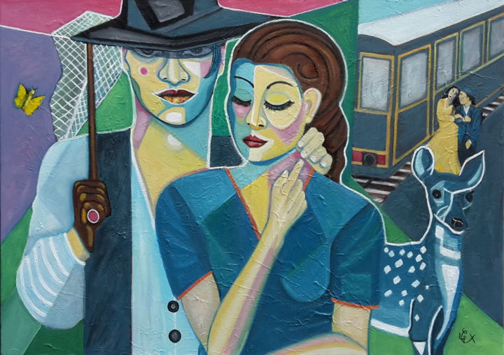 Loverland 绘画, 25.6x36.2 in
