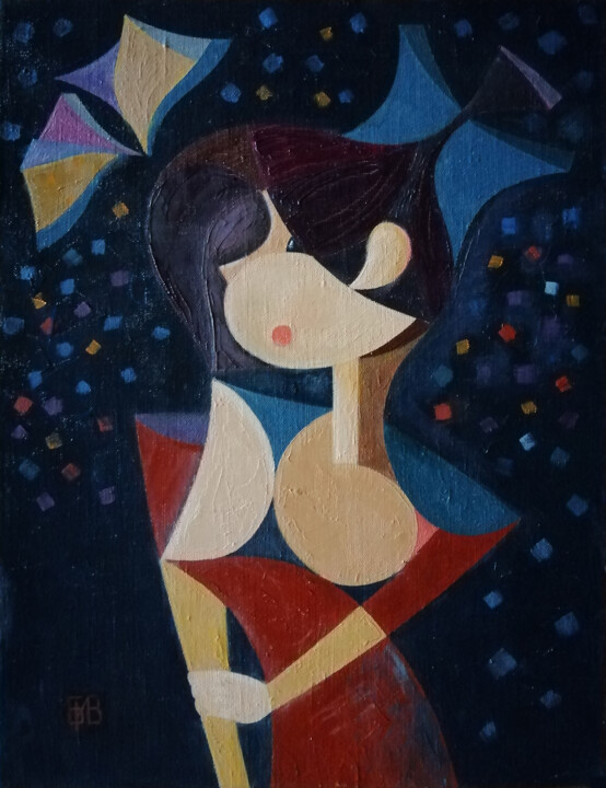 Ночные бабочки 绘画, 17.7x13.8 in