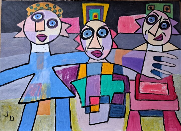 Chapeaux Improbables 绘画, 21.9x29.7 in