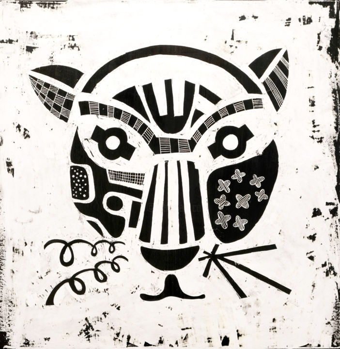 Tiger 绘画, 15.8x15.4 in
