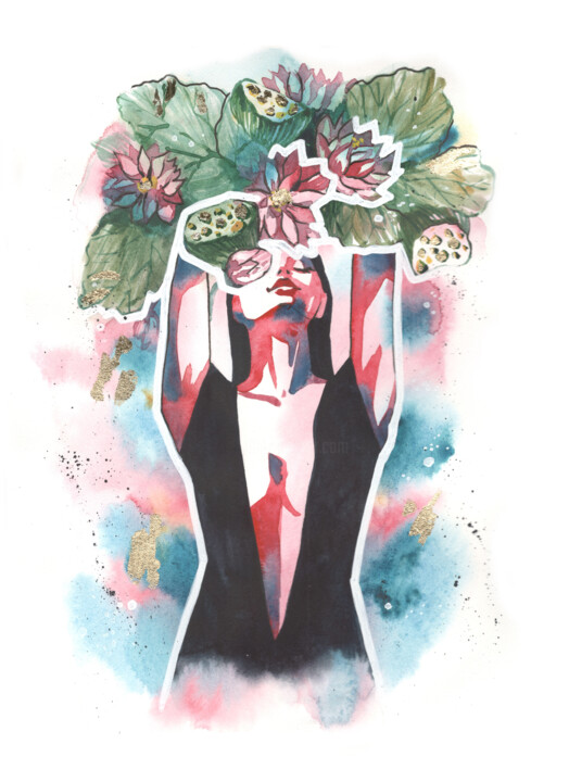 제목이 "STEP TO YOURSELF -…"인 미술작품 Valeria Amirkhanyan로, 원작, 수채화