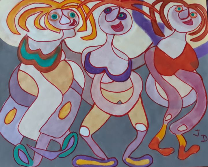 Les 3 Grâces danseuses 绘画, 19.7x25.6 in