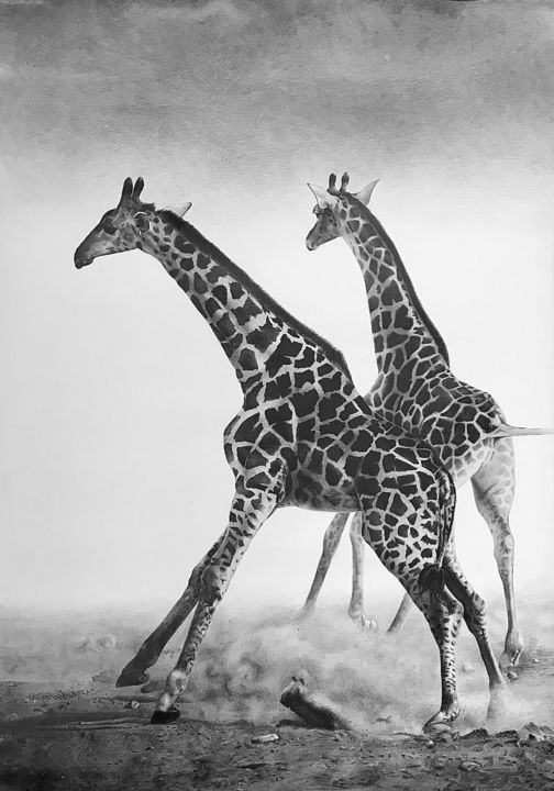 Жирафики на стене 图画, 47.2x33.1 in