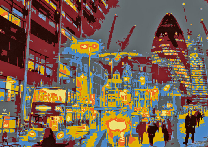 Winter Evening City 数字艺术