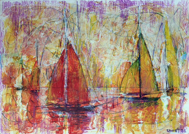 Drawing titled "In the Sea." by Rakhmet Redzhepov, Original Artwork, Acrylic