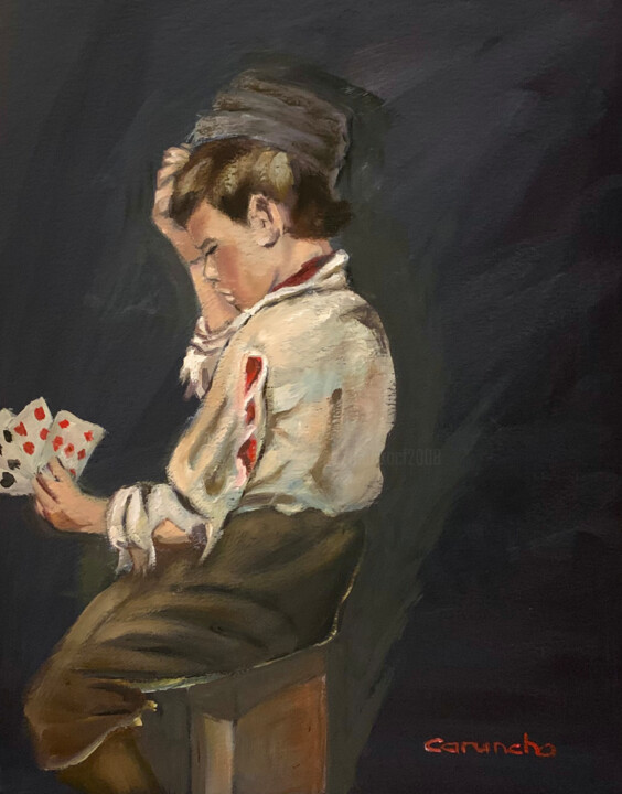 Pintura titulada "La baraja" por Mónica Caruncho Fontela, Obra de arte original, Oleo