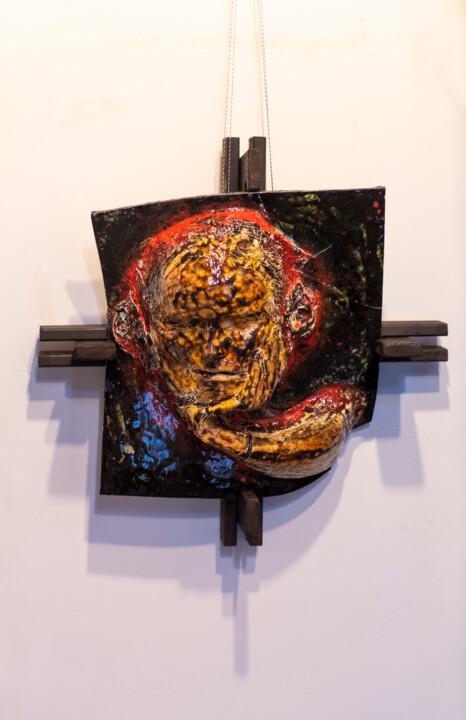 Ketav Meriri - Demon of midday heat 雕塑, 18.1x18.1 in