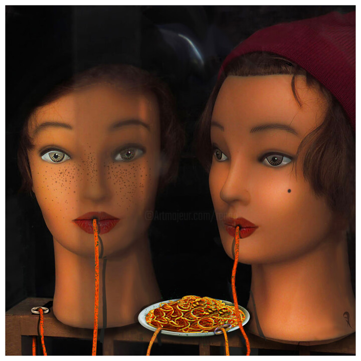 " L'AMOUR EST DANS L'ASSIETTE " - "LOVE IS ON THE PLATE" 数字艺术